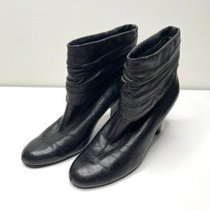 Nine West Boots Women 7 M Black Leather Ankle Bootie Wnpegeen